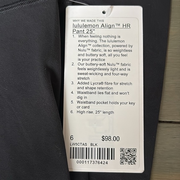 lululemon Align™ High-Rise Pant 25" - Black - Picture 4 of 7